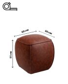 Petit pouf Bragi marron - l. 40 cm x H. 44 cm x P. 40 cm