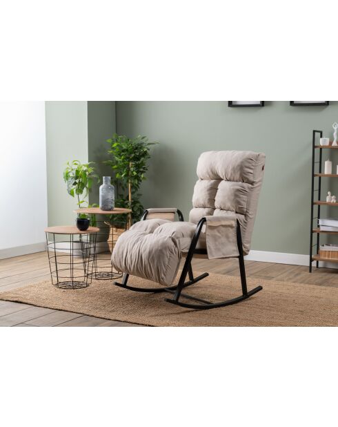 Fauteuil à bascule Lena Single crème - l. 60 cm x P. 60 cm x P. 35 cm