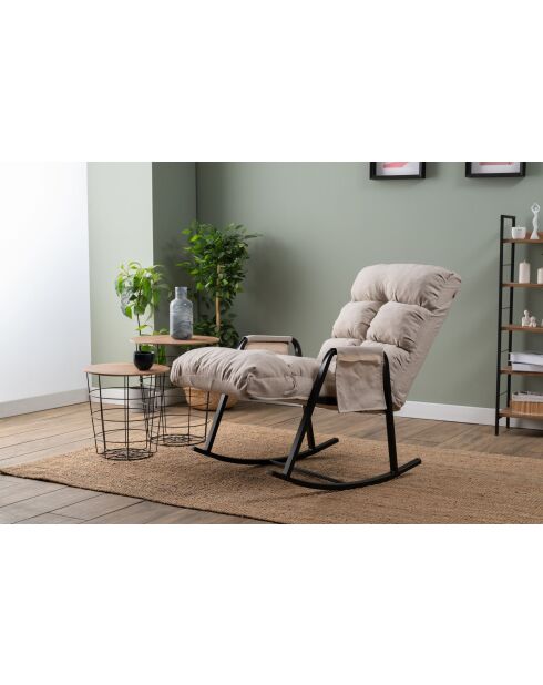 Fauteuil à bascule Lena Single crème - l. 60 cm x P. 60 cm x P. 35 cm