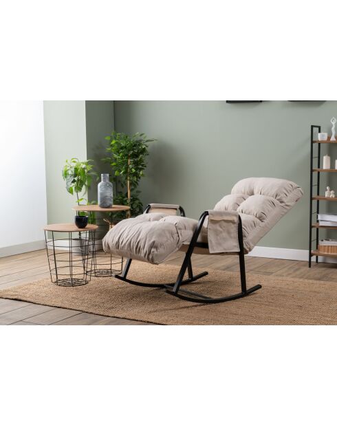 Fauteuil à bascule Lena Single crème - l. 60 cm x P. 60 cm x P. 35 cm
