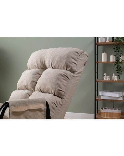Fauteuil à bascule Lena Single crème - l. 60 cm x P. 60 cm x P. 35 cm