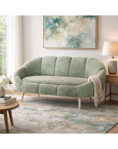Lida groene 2-zitsbank - l. 130 cm x H. 105 cm x D. 50 cm