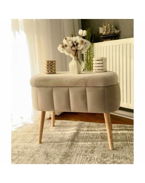 Banc Mini Oslo beige - l . 60 cm x H. 46 cm x P. 35 cm