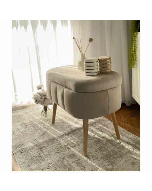 Banc Mini Oslo beige - l . 60 cm x H. 46 cm x P. 35 cm