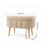 Banc Mini Oslo beige - l . 60 cm  x H.  46 cm  x P. 35 cm