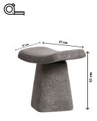 Petit pouf Asberg anthracite - l.47 cm x H. 45 cm x P. 37 cm