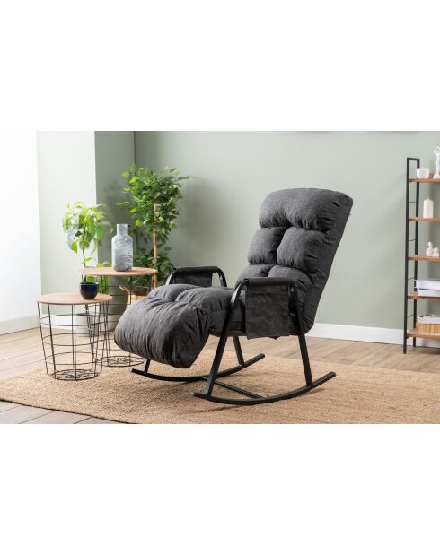 Mecedora individual Lena gris oscuro - L. 60 cm x D. 60 cm x D. 35 cm