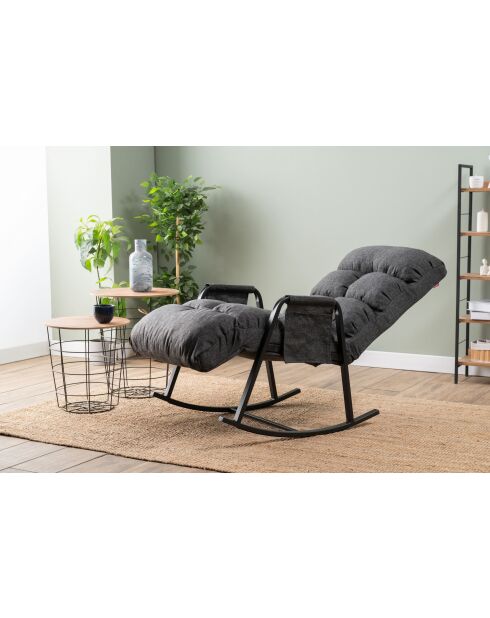 Mecedora individual Lena gris oscuro - L. 60 cm x D. 60 cm x D. 35 cm