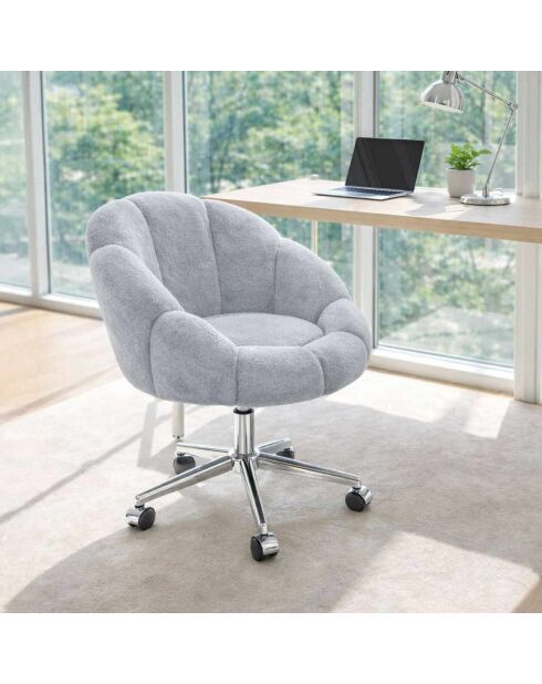 Fauteuil Daisy Métal gris - l. 72 cm x H. 102 cm x P. 62 cm