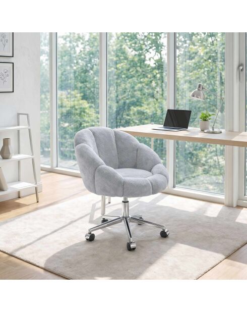 Fauteuil Daisy Métal gris - l. 72 cm x H. 102 cm x P. 62 cm