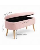 Roze bankje Oslo Babyface - l. 90 cm x H.. 46 cm x D. 35 cm