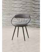 Juego de 4 sillas de relax grises, 60 cm de largo x 79 cm de alto x 60 cm de profundidad