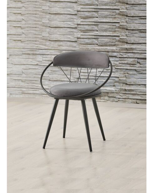 Set von 4 grauen Relaxstühlen — L.60 cm x H. 79 cm x T. 60 cm