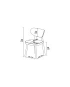 Set de 2 sillas Toldy negro/marrón, 46 cm de largo x 85 cm de alto x 45 cm de profundidad