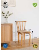 Chaise italien natural - l.43 cm x H. 78 cm x P. 44 cm