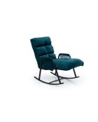 Fauteuil à bascule Lena Single vert pétrole - l. 60 cm x P. 60 cm x P. 35 cm