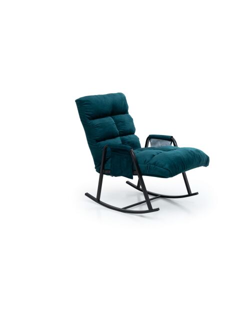 Fauteuil à bascule Lena Single vert pétrole - l. 60 cm x P. 60 cm x P. 35 cm