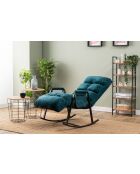 Fauteuil à bascule Lena Single vert pétrole - l. 60 cm x P. 60 cm x P. 35 cm