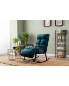 Fauteuil à bascule Lena Single vert pétrole - l. 60 cm x P. 60 cm x P. 35 cm