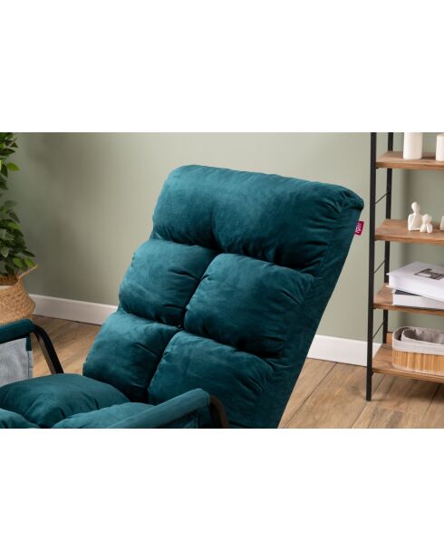 Fauteuil à bascule Lena Single vert pétrole - l. 60 cm x P. 60 cm x P. 35 cm
