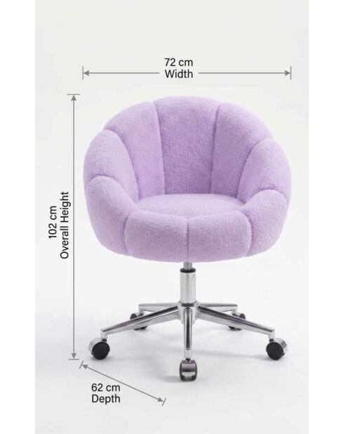 Poltrona Papatya Lilla in metallo - l. 72 cm x H. 102 cm x P. 62 cm