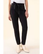 Pantaloni blu scuro Gwen con cintura