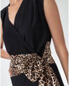 Guepard-Kleid mit Leopardenmuster in Schwarz