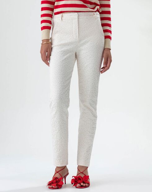 Pantaloni Paris in jacquard leopardato