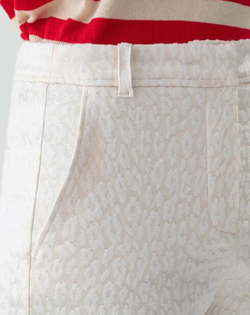 Pantaloni Paris in jacquard leopardato