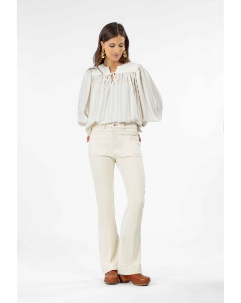 Blusa Avery beige texturizada