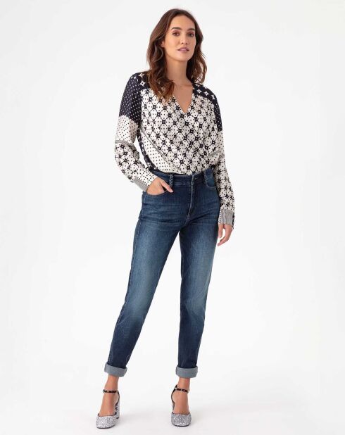 Blusa Barbara night/con estampado de lunares