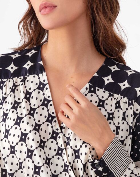 Blusa Barbara night/con estampado de lunares