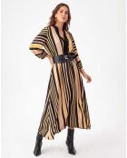 Narcisse gestreiftes Kleid mit Gürtel