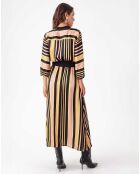 Narcisse gestreiftes Kleid mit Gürtel