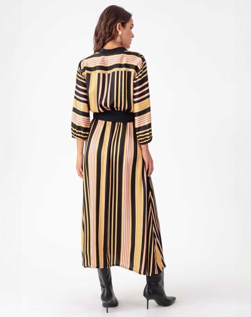 Narcisse gestreiftes Kleid mit Gürtel