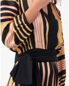 Narcisse gestreiftes Kleid mit Gürtel