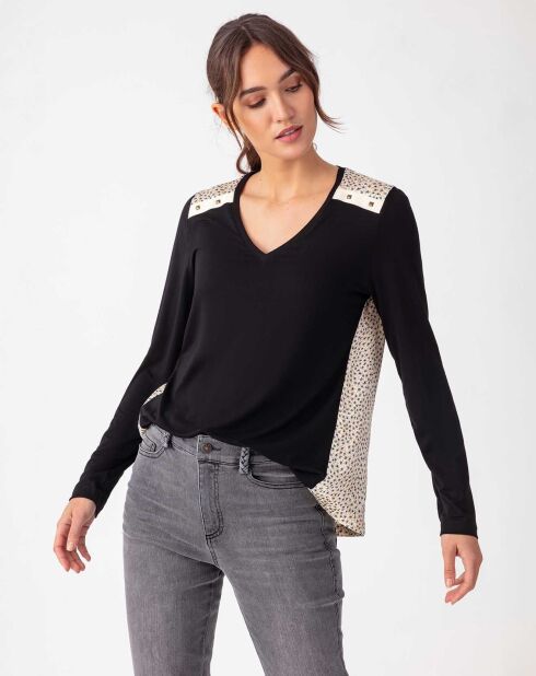 Nesri top met zwart/bloemen