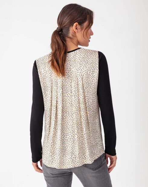 Nesri top met zwart/bloemen