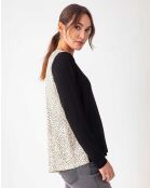 Nesri top met zwart/bloemen