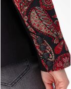 Rood/grijs jacquardjack van Salome. /zwart