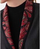 Rood/grijs jacquardjack van Salome. /zwart