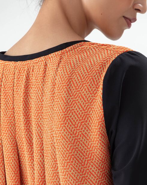 T-shirt nera/arancione Pearl Sign