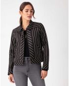 Veste Sohan noir/rayure beige