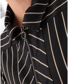 Veste Sohan noir/rayure beige