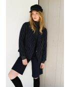 Aston gestreifte Jacke in Marineblau/Ecru