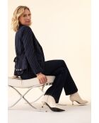 Aston gestreifte Jacke in Marineblau/Ecru