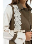 Chaqueta Shane de algodón caqui/crudo crudo
