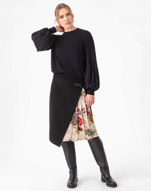 Gonna nera nocciola/gardenia