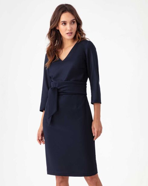 Robe avec ceinture Rachel marine