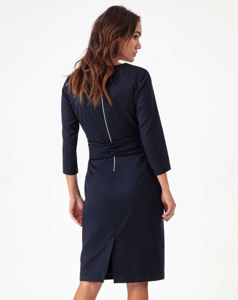 Robe avec ceinture Rachel marine